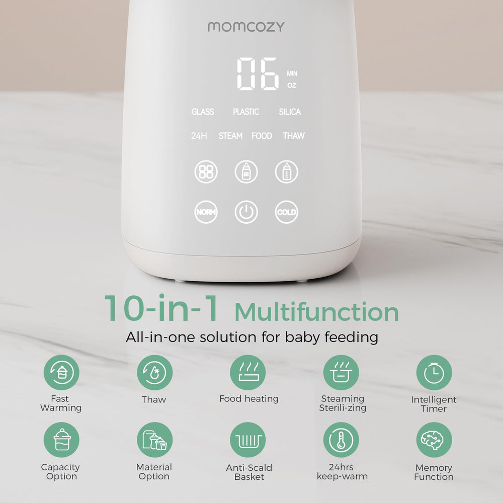 Momcozy Bottle Warmer thaw function defrosts milk safely