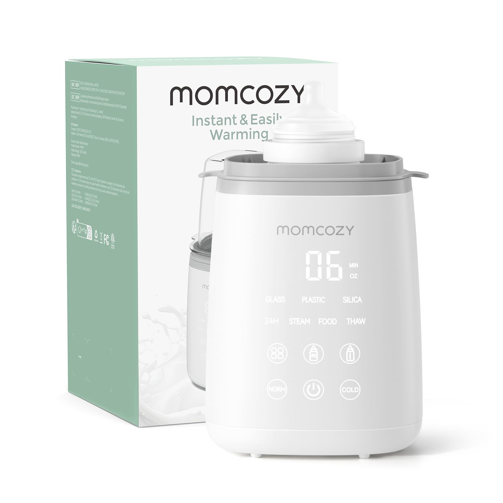 Momcozy Bottle Warmer with water-bath heating for gentle, even warming of bottles