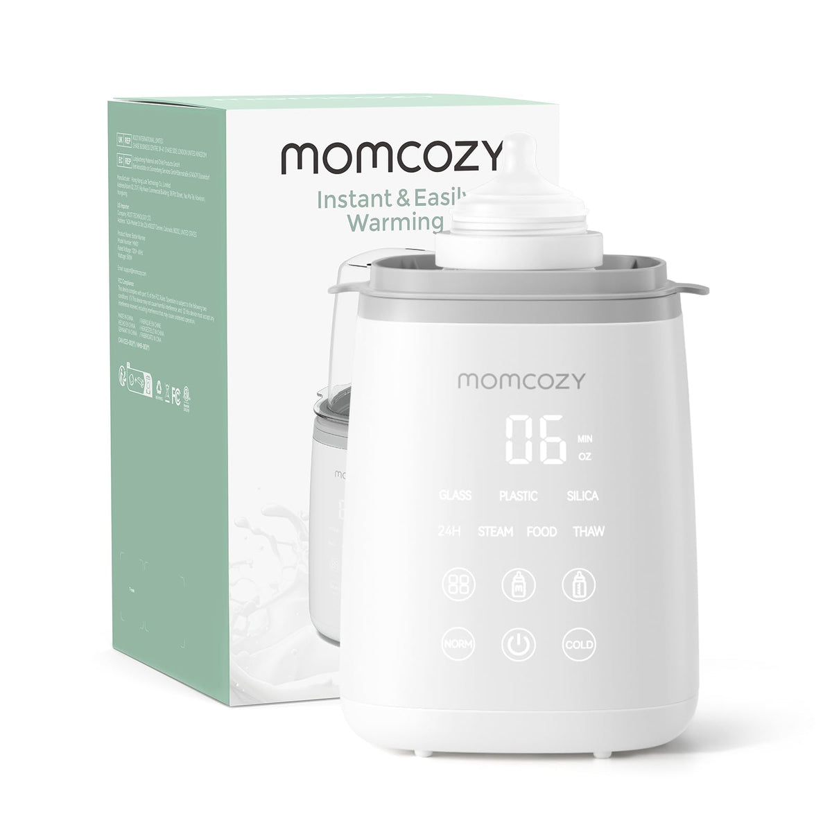 Momcozy Bottle Warmer with water-bath heating for gentle, even warming of bottles