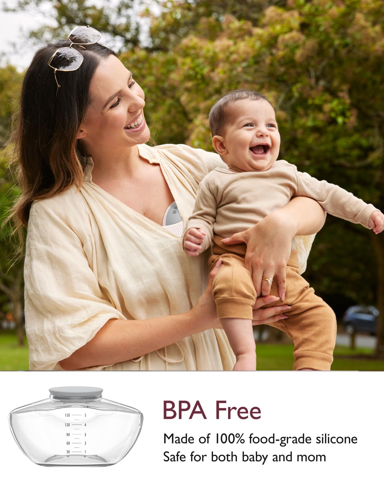 Momcozy BPA-free, food-grade parts for safe pumping.