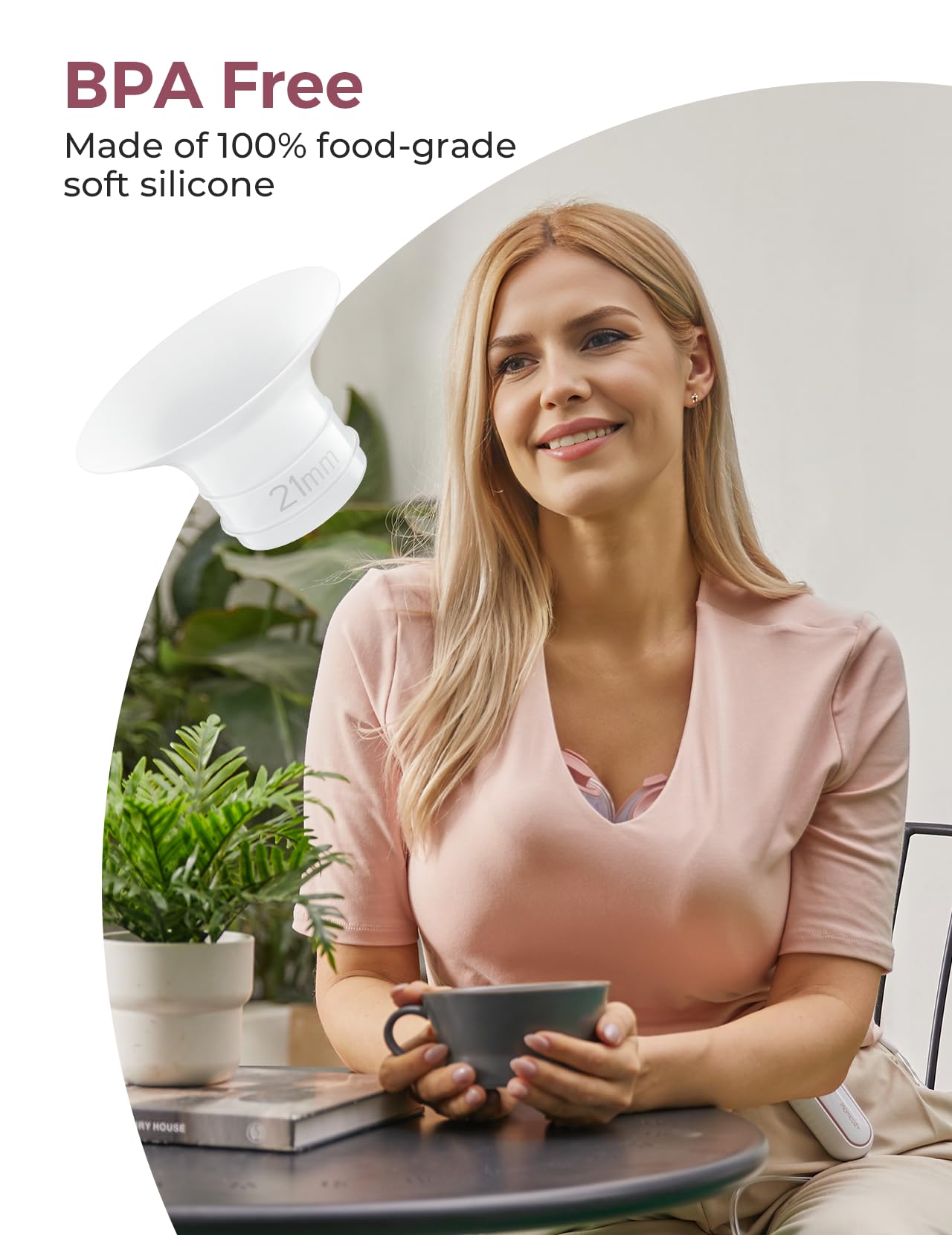 Momcozy BPA-free silicone insert — durable 21mm size for comfortable pumping sessions