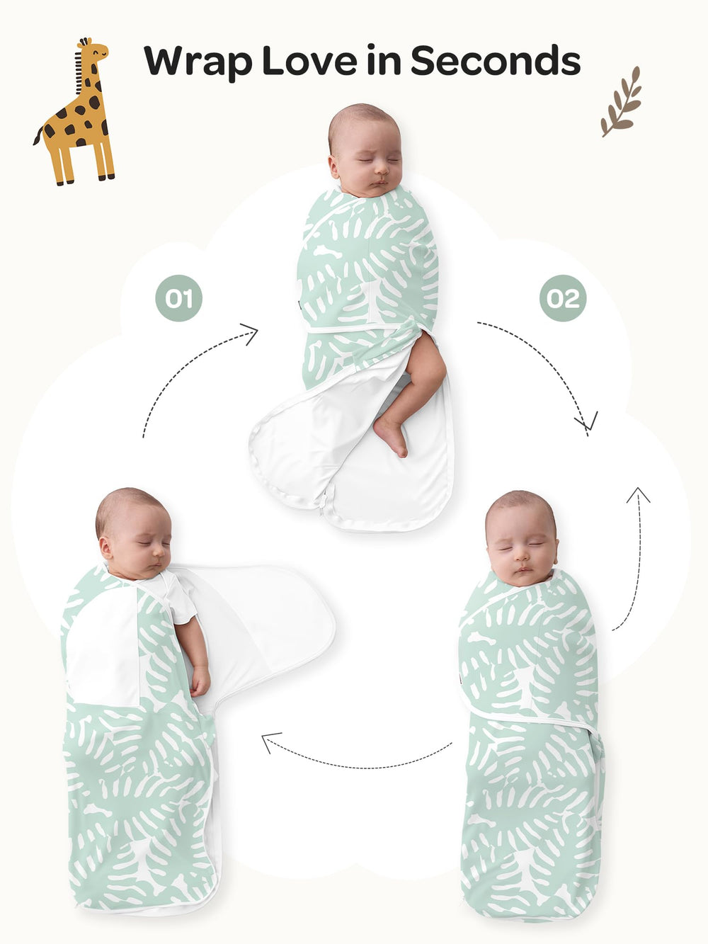 Momcozy Bravery swaddle bamboo-fabric offers breathable, moisture-wicking comfort all night.