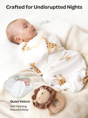 Momcozy Bravery swaddle quick-bottom-zip enables diaper changes without waking baby.