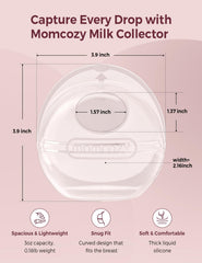 Momcozy soft silicone fit enhances comfort during breastfeeding.