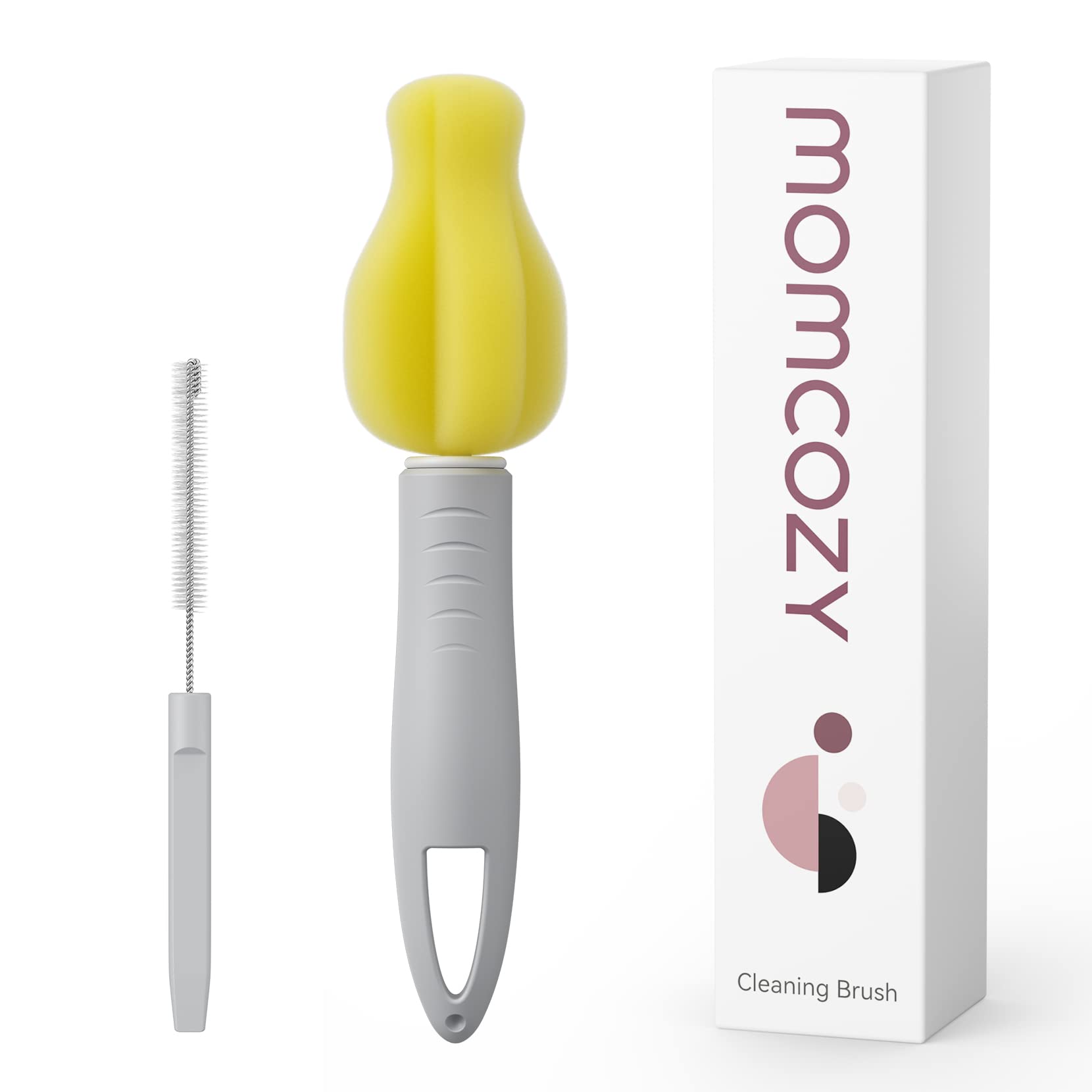 Momcozy breast pump cleaning brushes; two sizes reach tight corners.