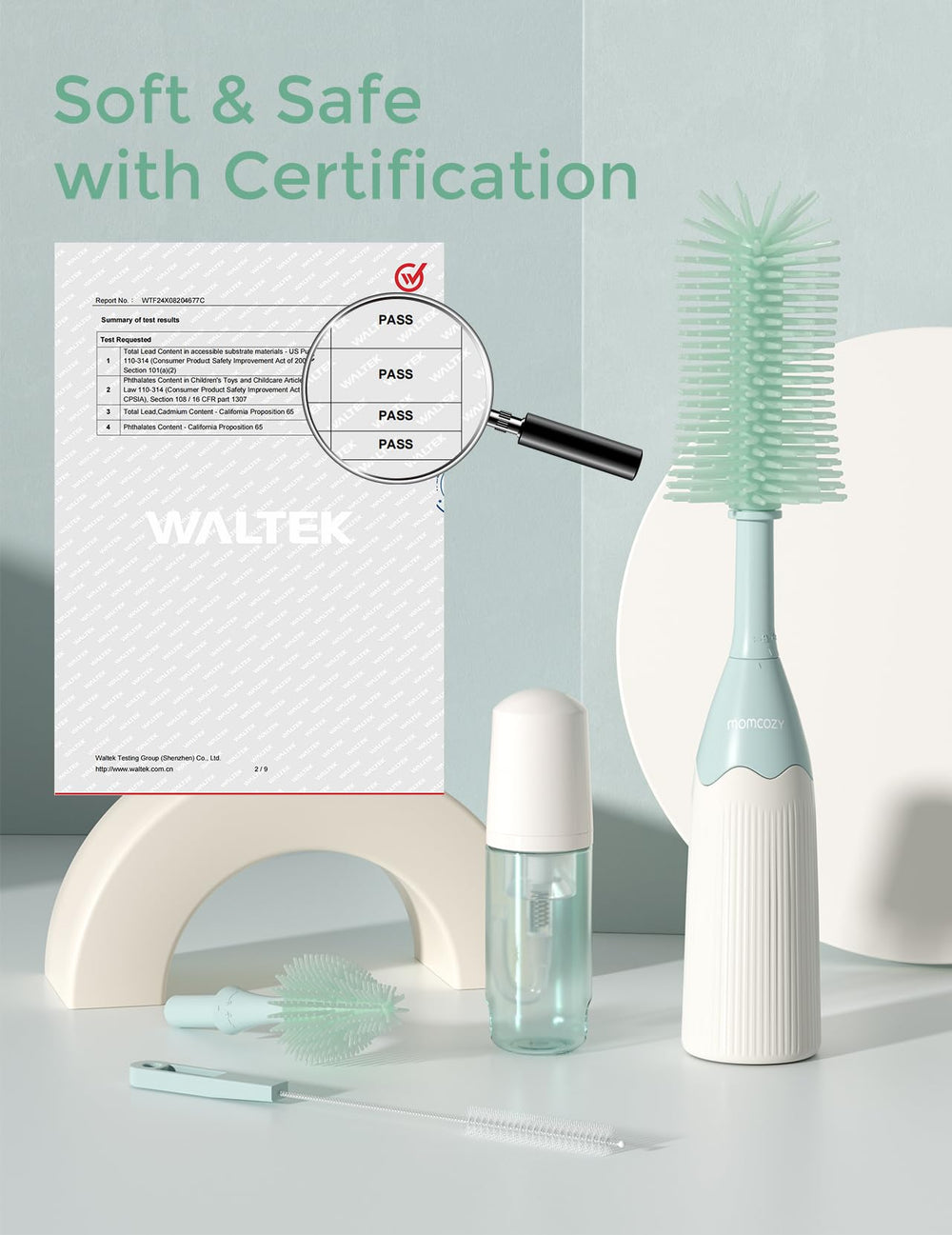 Momcozy teat brush enables thorough teat cleaning for hygiene