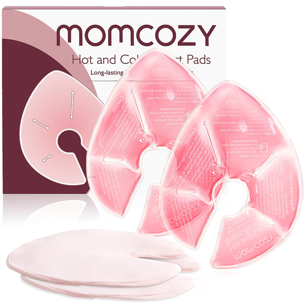 Momcozy breast therapy pack in cold mode for refreshing post-feed relief.