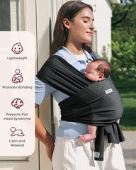 Momcozy privacy shield aids discreet breastfeeding while wearing the sling.