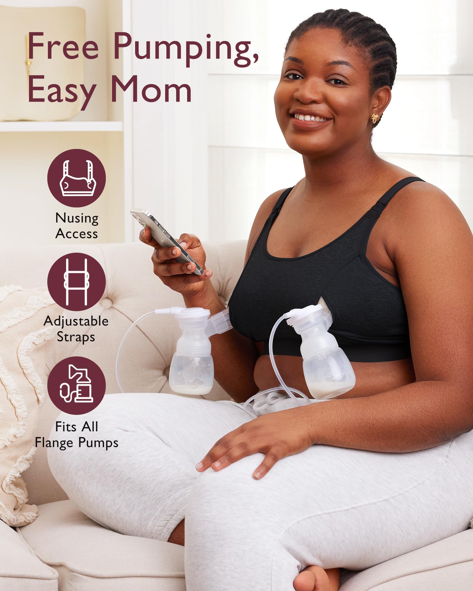 Momcozy breathable cotton fabric close-up for all-day comfort.