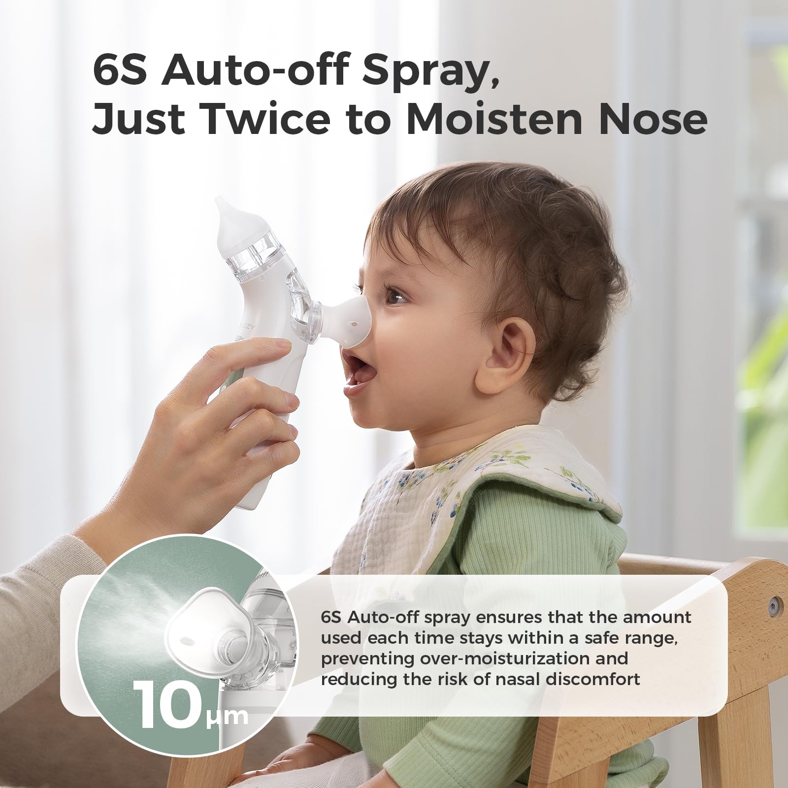 Momcozy BreezyClear with hospital-grade suction cleans congestion gently.