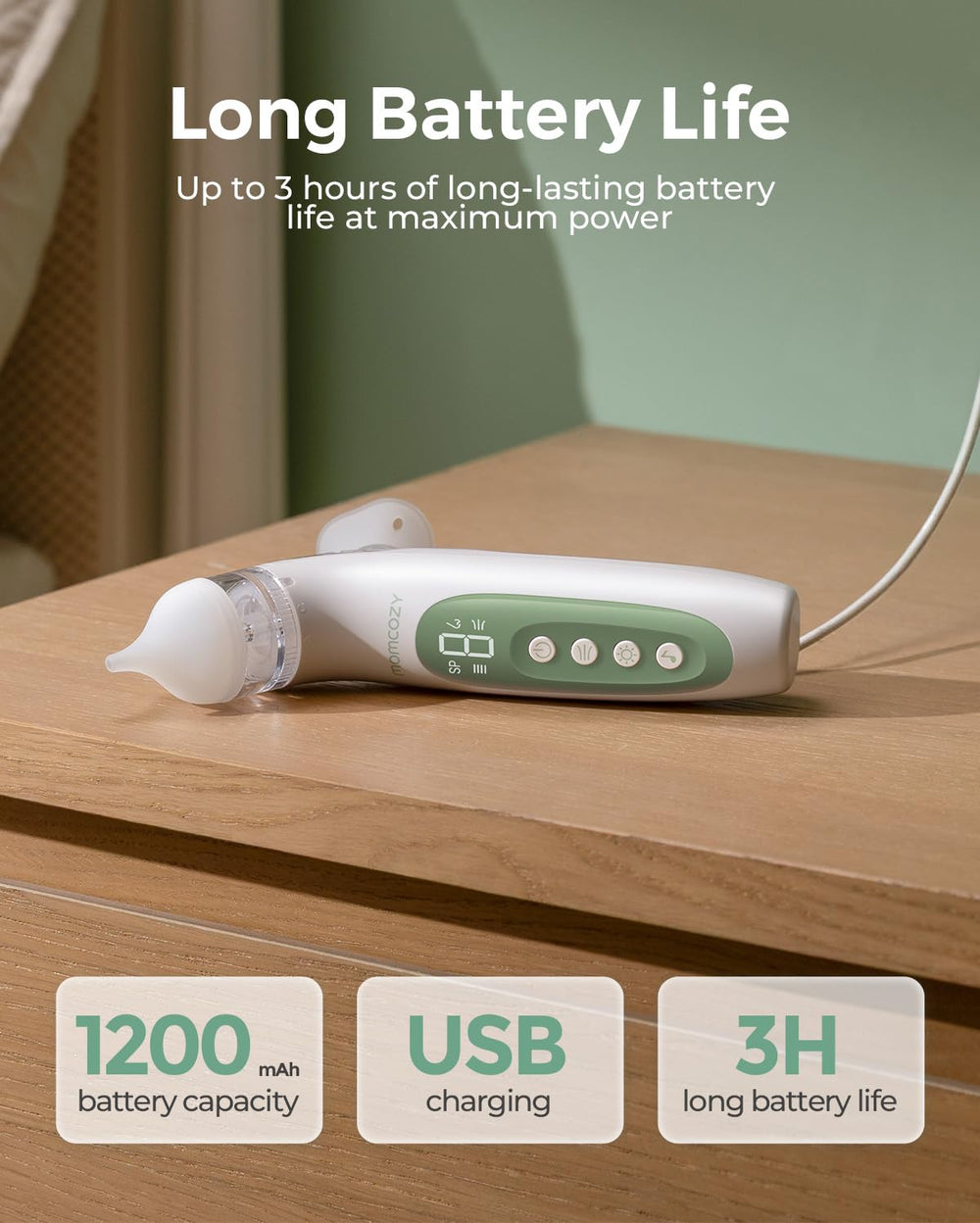 Momcozy BreezyClear is portable for travel and nighttime routines.