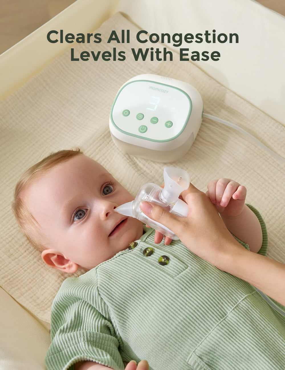 Momcozy BreezyClear Pro low-noise operation with soothing music for comfort