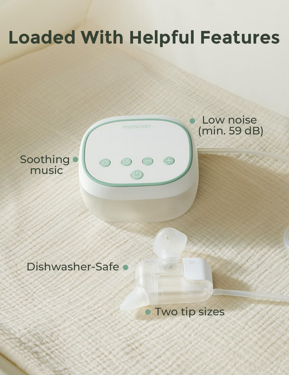 Momcozy BreezyClear Pro built-in storage compartment for organized parts