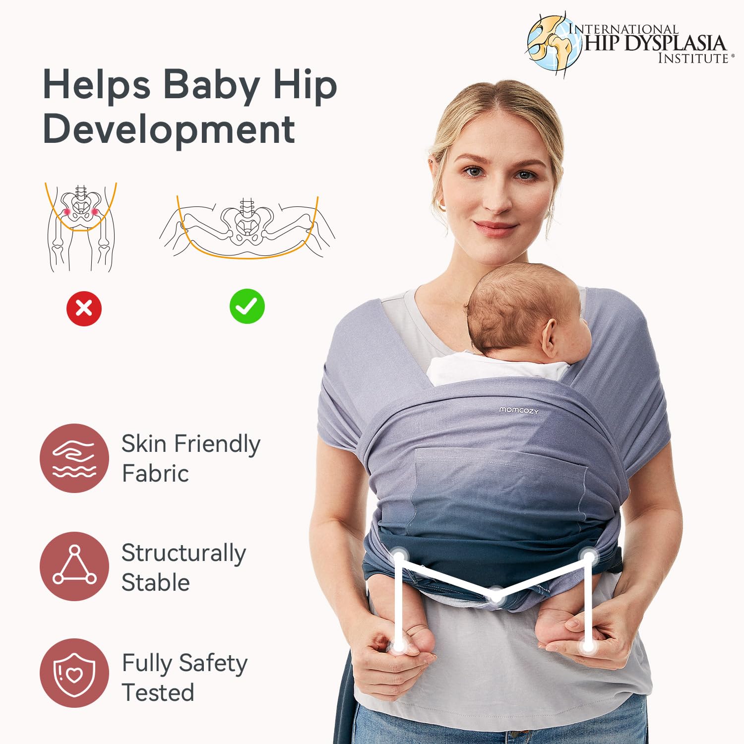 Momcozy calming womb-like environment helps baby feel secure during outings