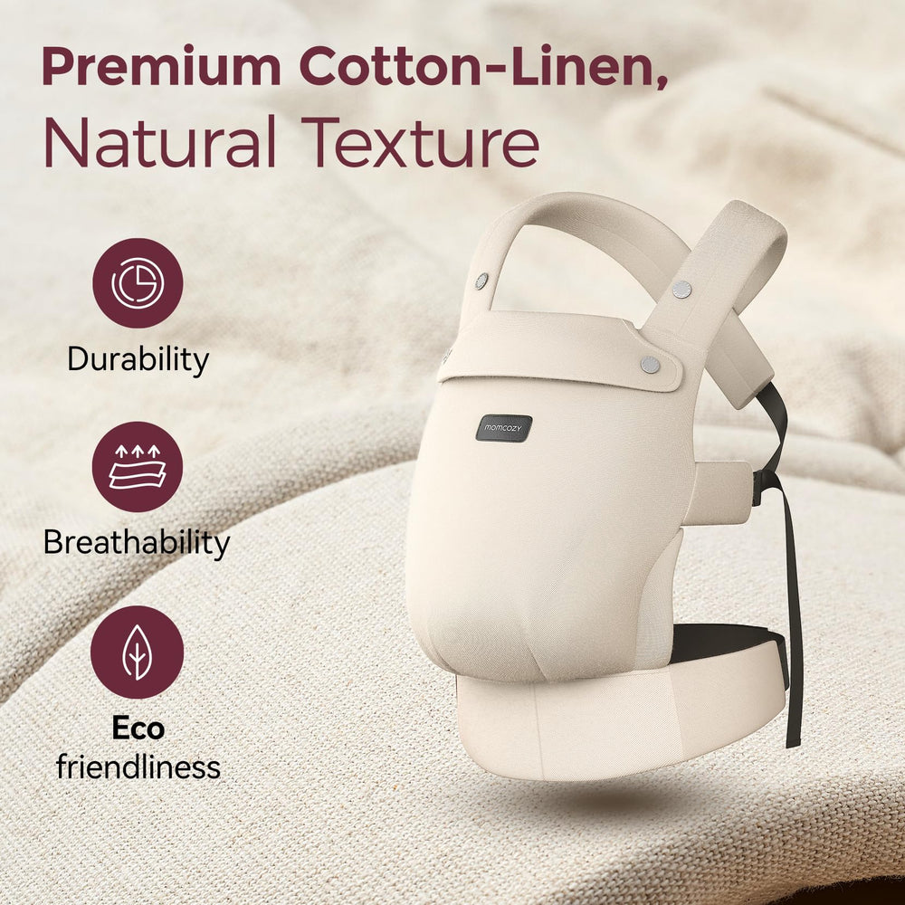 Momcozy carrier supports ergonomic M-position for toddler hip comfort.