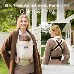 Momcozy carrier's EVA waist support reduces back strain.