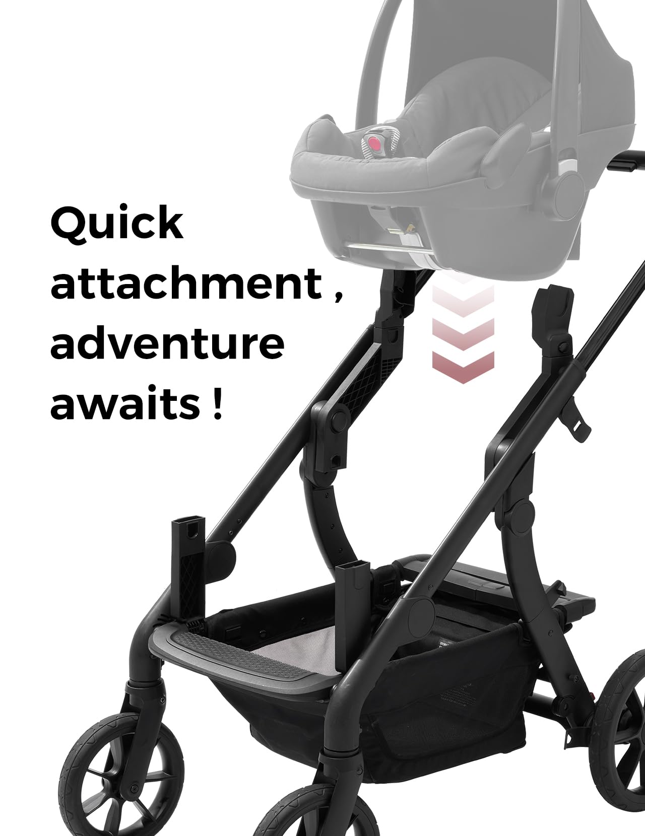 Momcozy ChangeGo adapter for Joie Gemm supports quick stroller setup