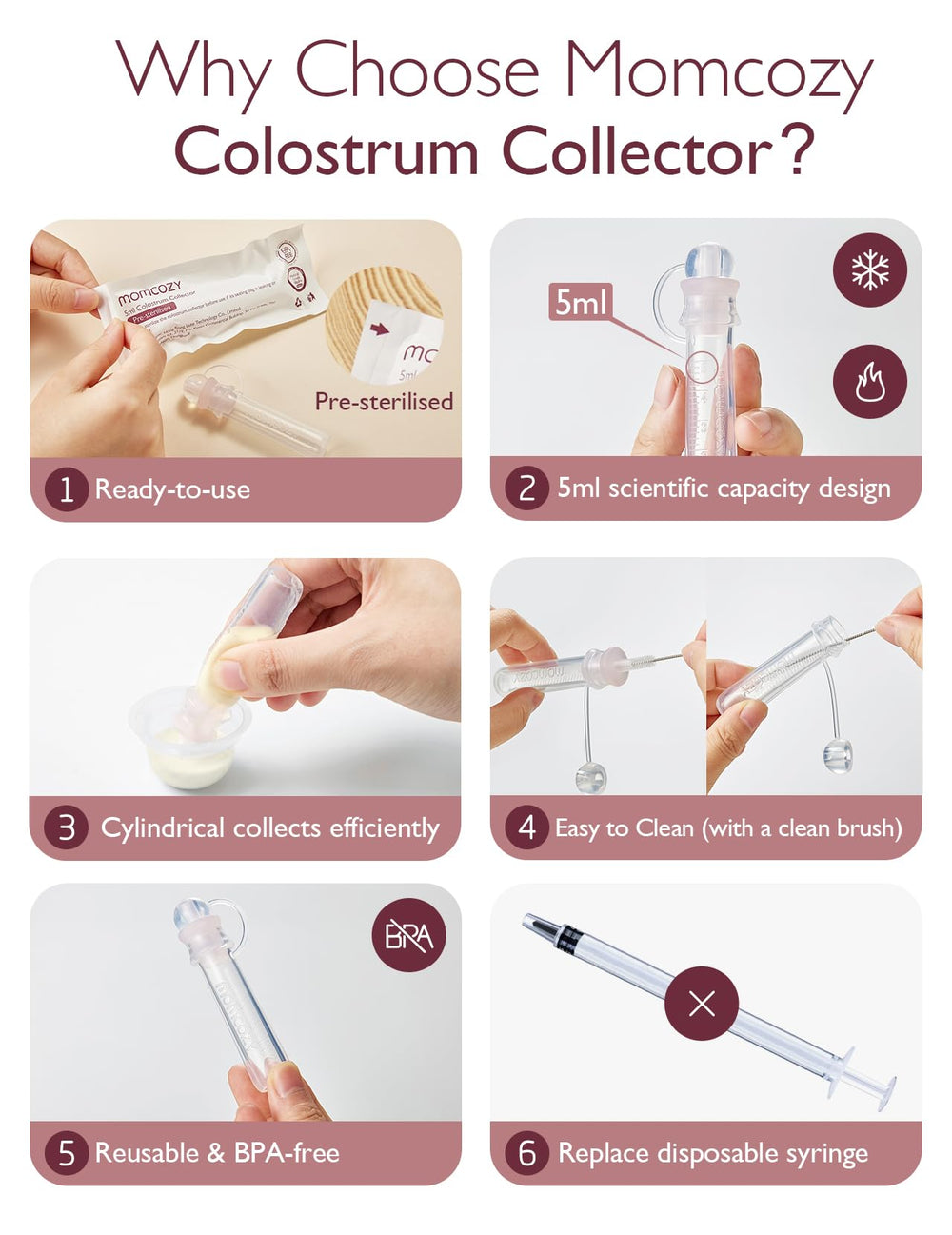 Momcozy cleaning brush for thorough sanitization after use