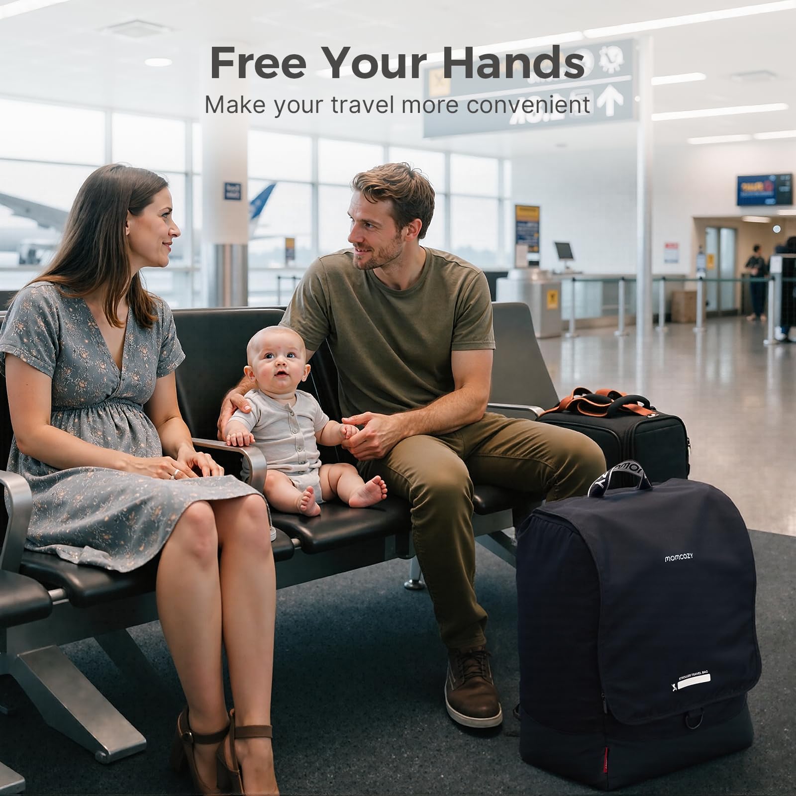 Momcozy ClickGo-compatible travel bag supports major stroller brands.