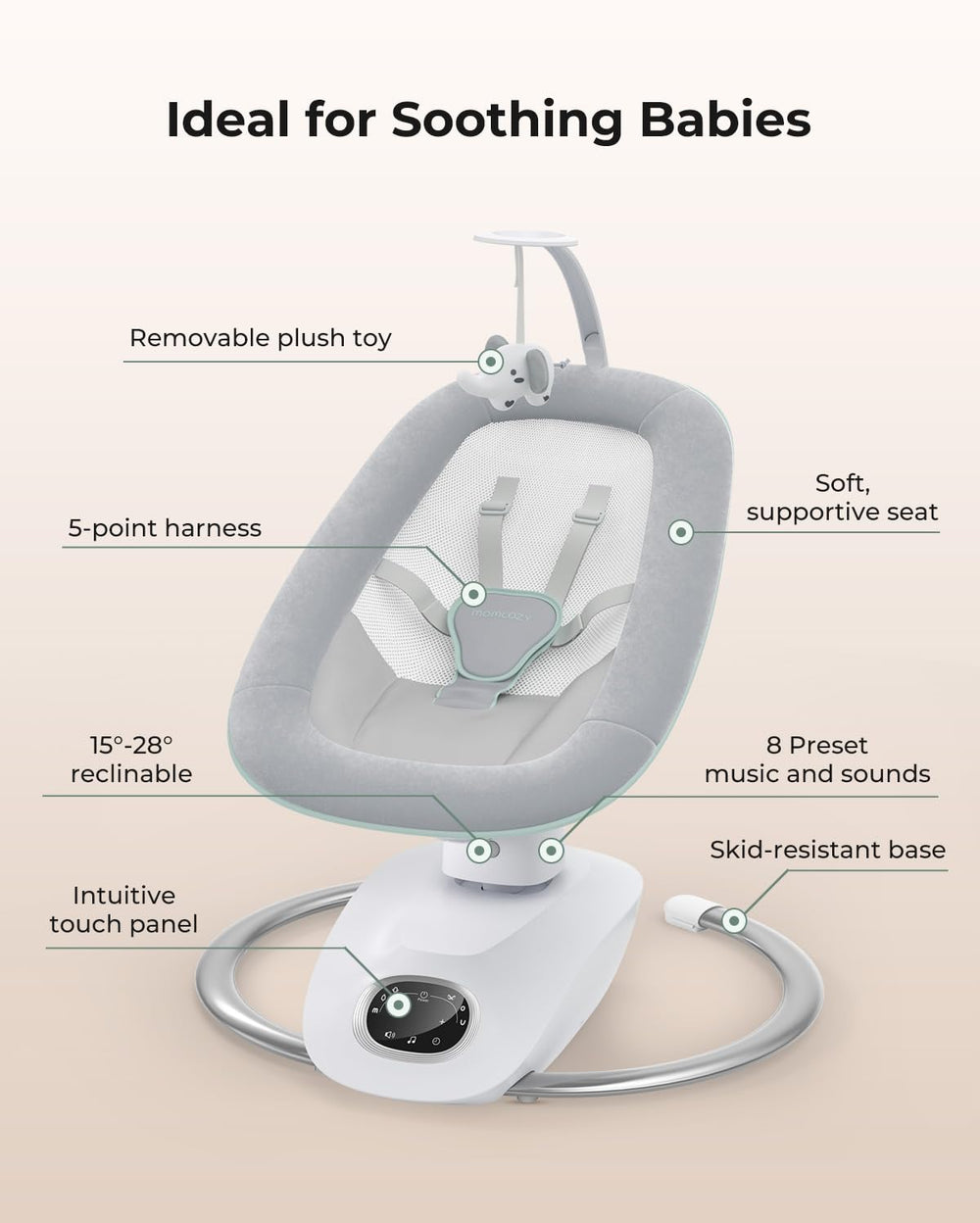 Momcozy CocoSway seat cover is removable for easy washing