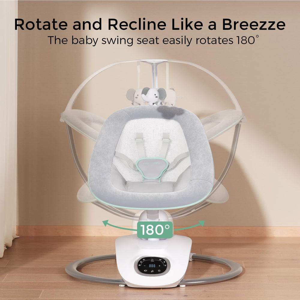 Secure 5-point harness and sturdy metal base in CocoSway