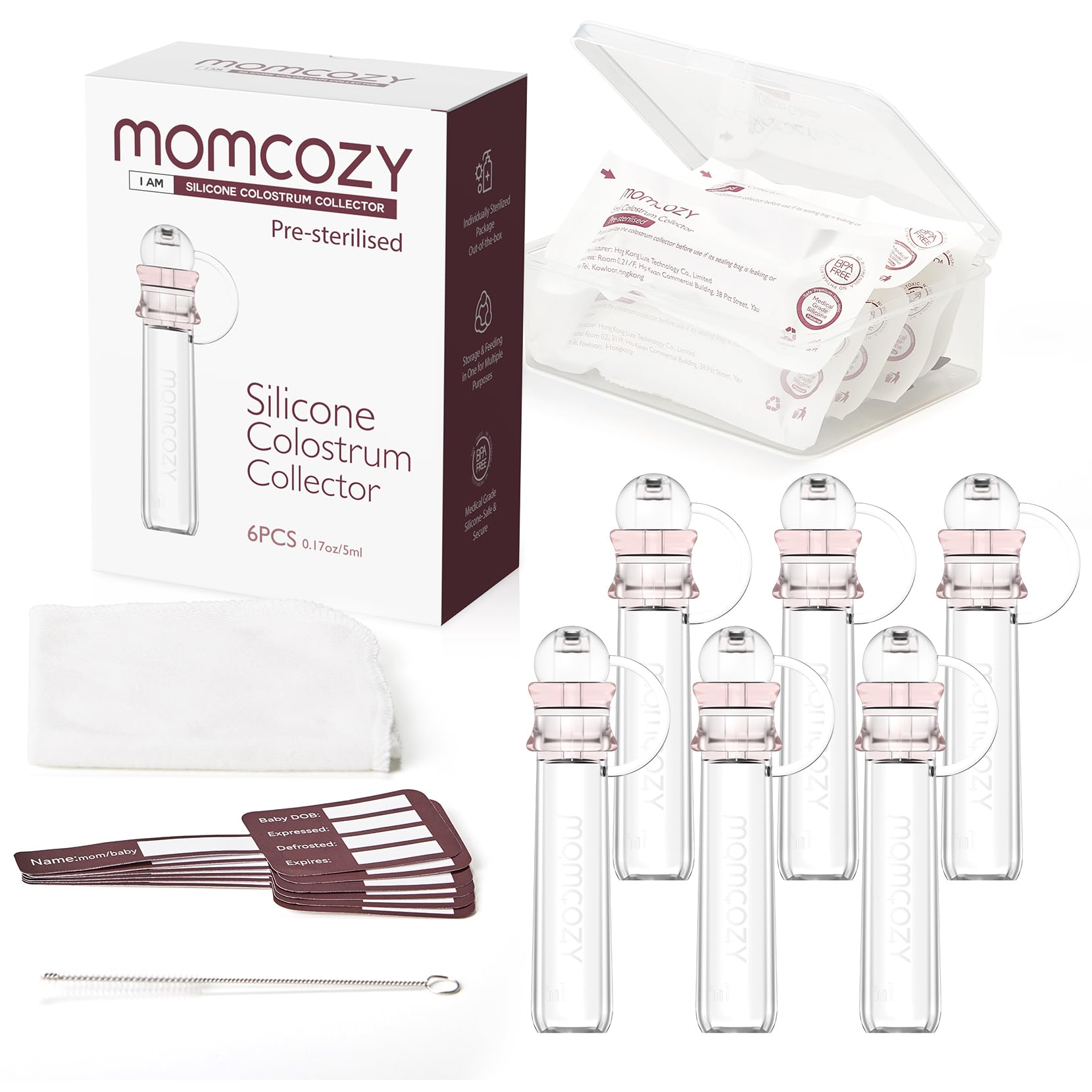 Momcozy colostrum collector 5ml bottle ready for safe, convenient collection.