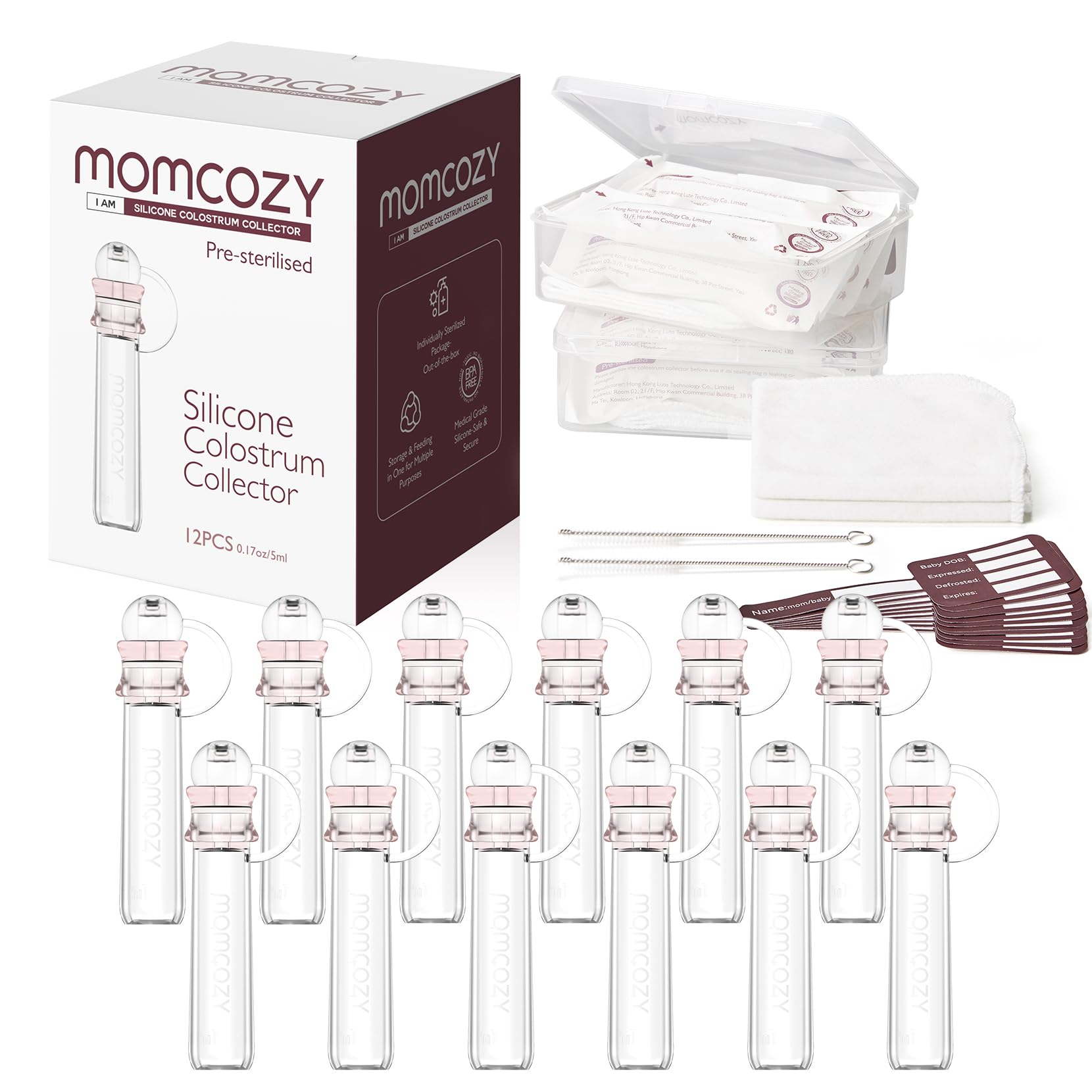 Momcozy colostrum collector 5ml with sealed silicone design for gentle collection