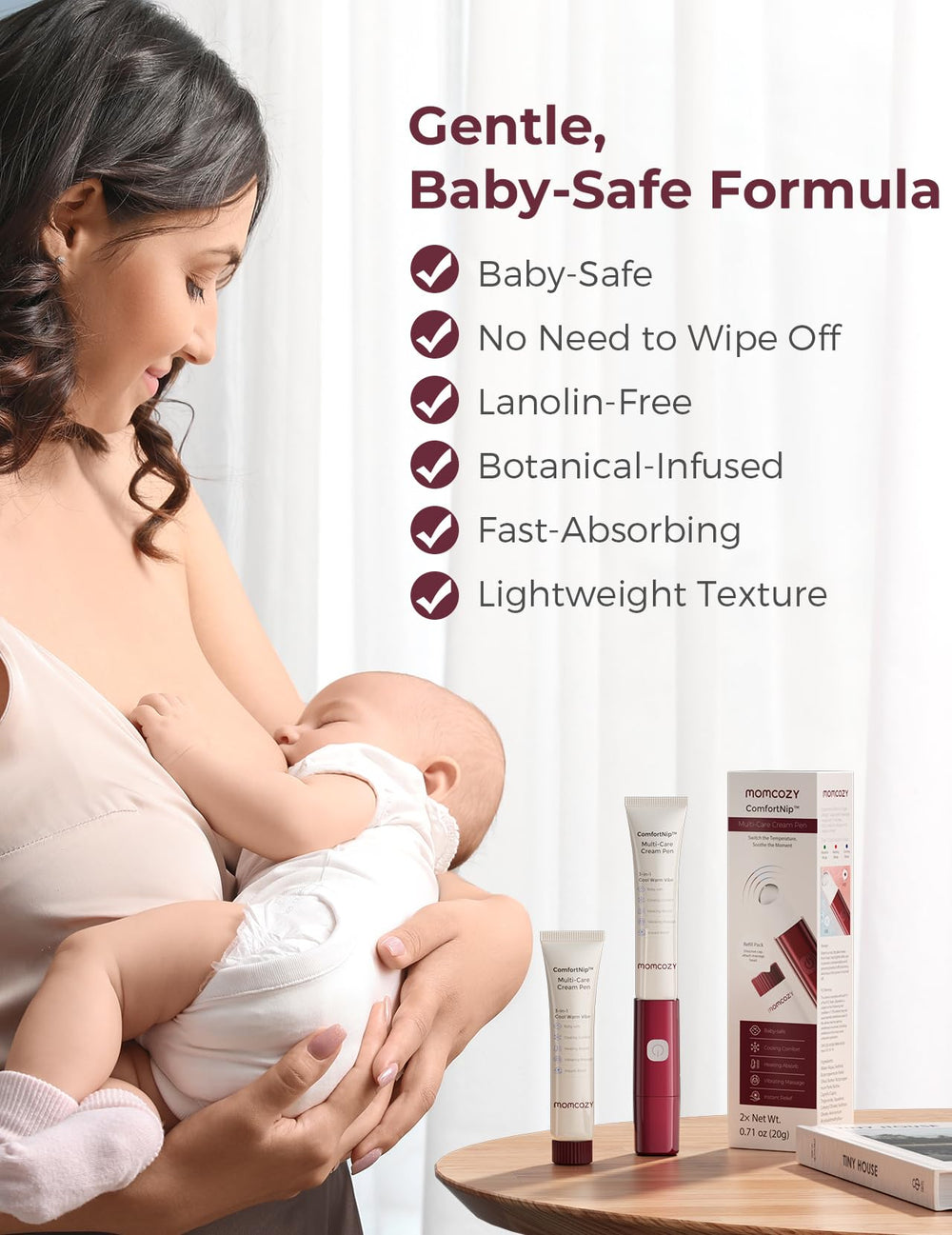 Momcozy ComfortNip refill pack emphasizes long-lasting care and value.