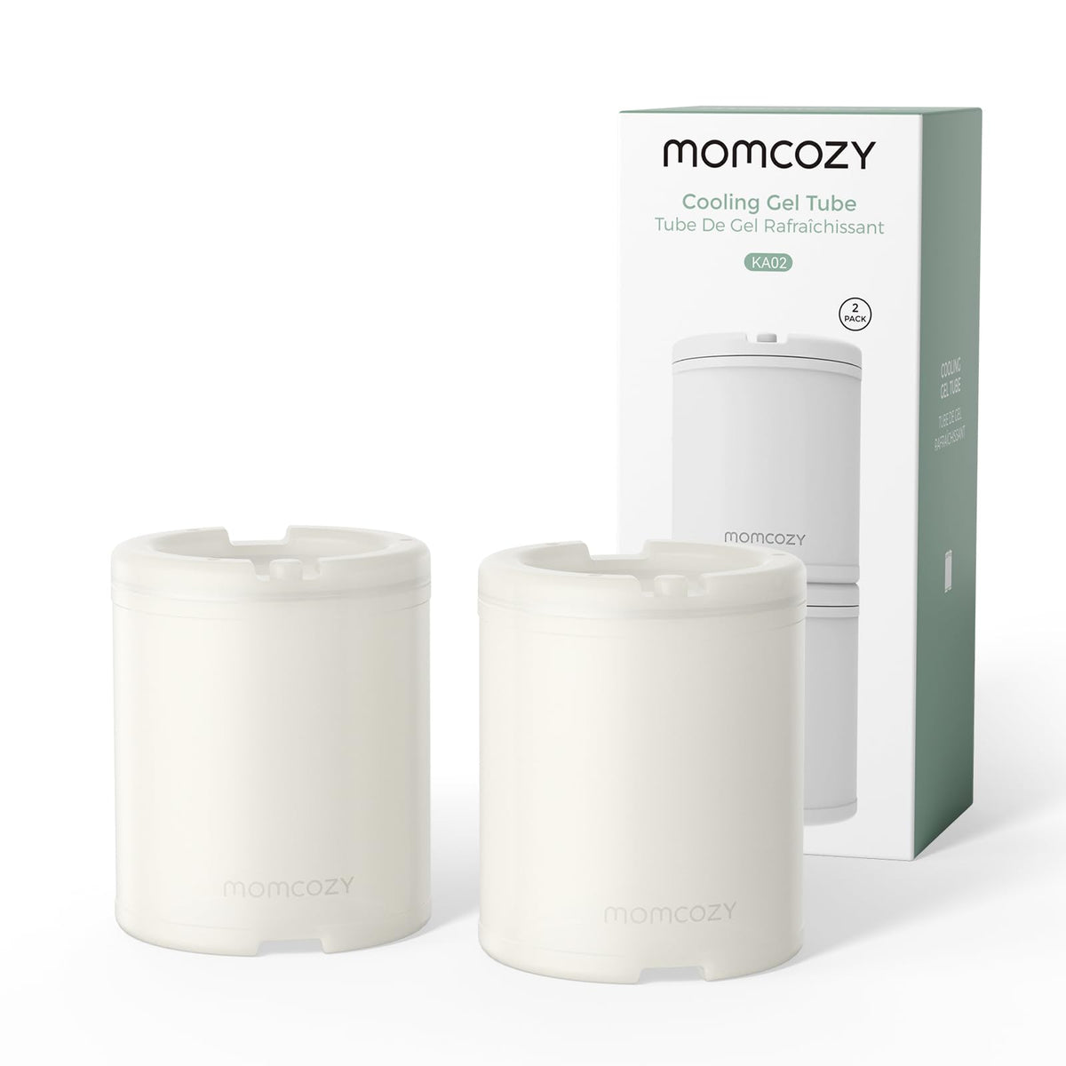 Momcozy cooling gel tube in fridge ready for ice-free cooling