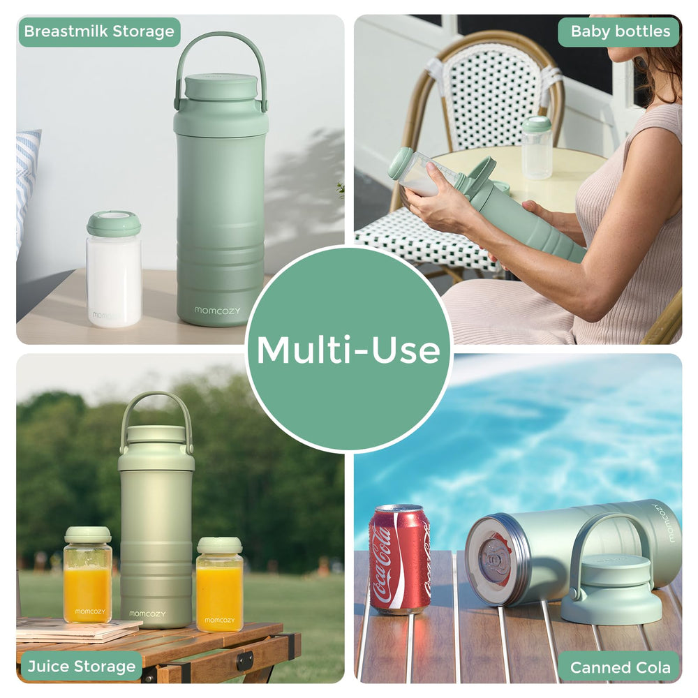 Momcozy cooling gel tube outdoors keeps milk cool on the go