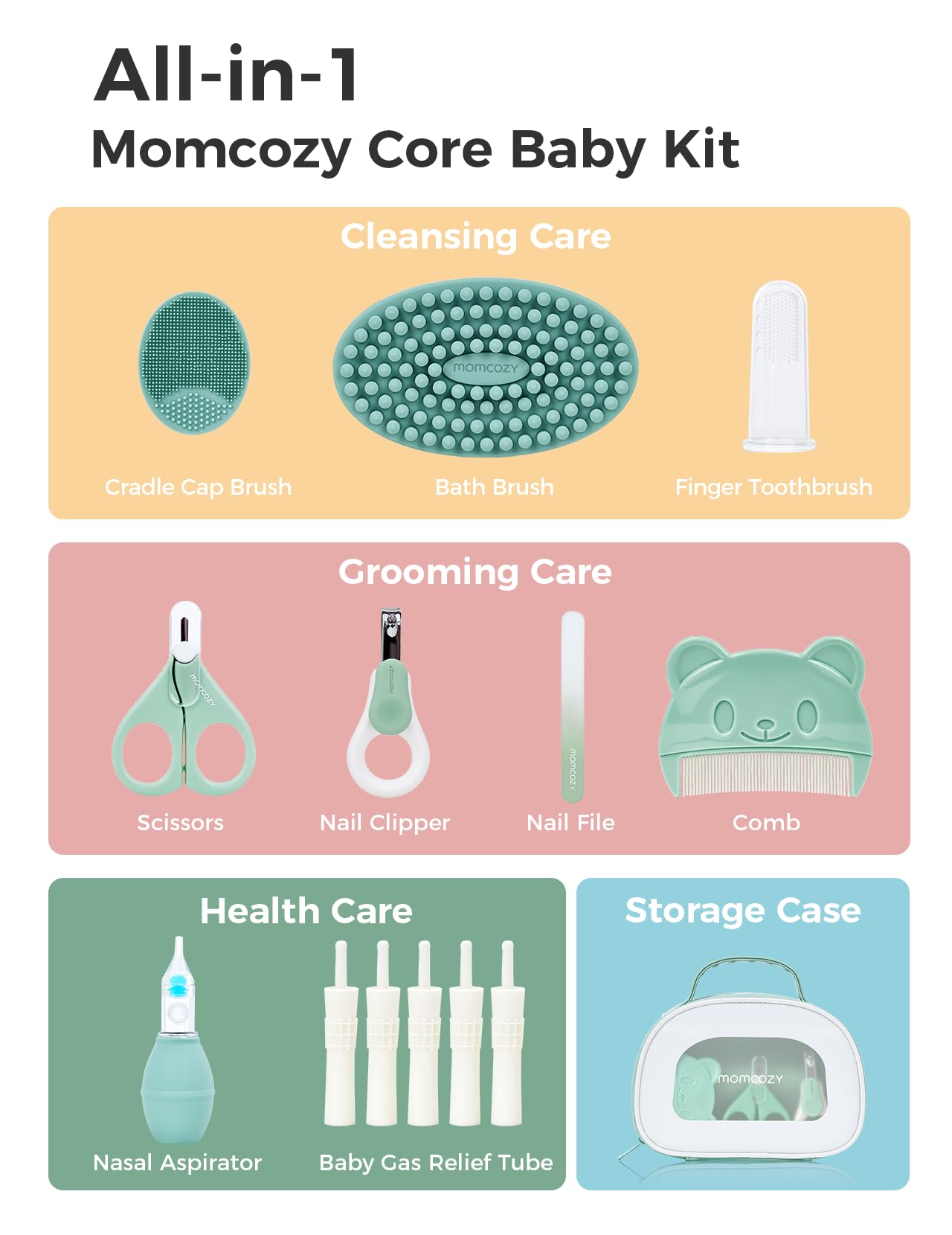 Momcozy Core Baby Kit curved nail clipper for soft newborn nails