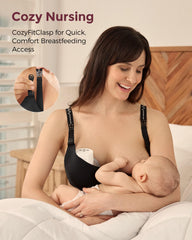 Momcozy CozyFitClasp highlights expanding space for comfortable pumping.
