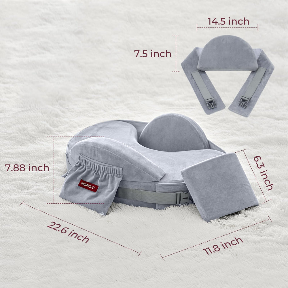 In-use shot of CozyPro during feeding showing ergonomic setup