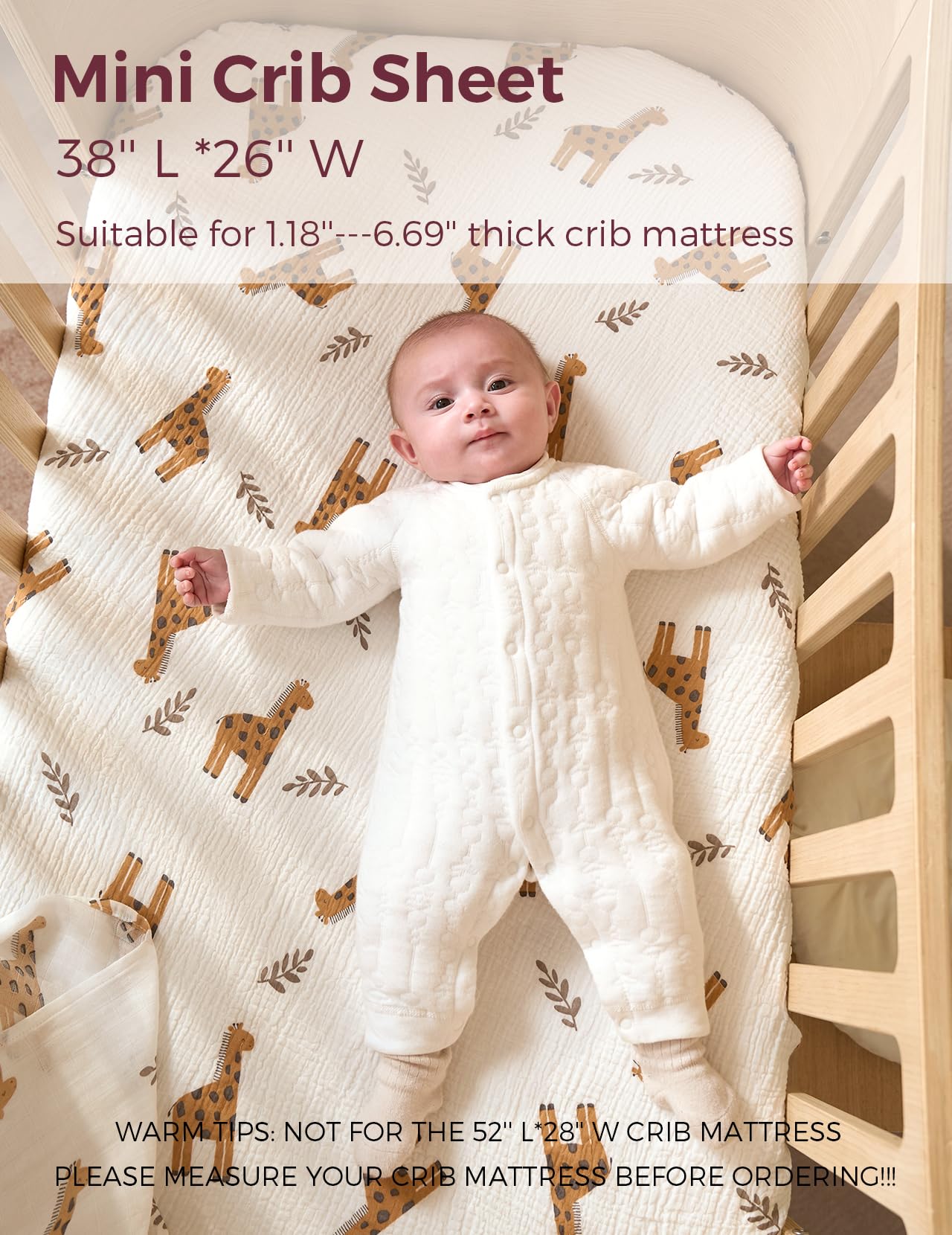Momcozy crib sheet with non-slip 360 wrap keeps sheet secure through night-time movement