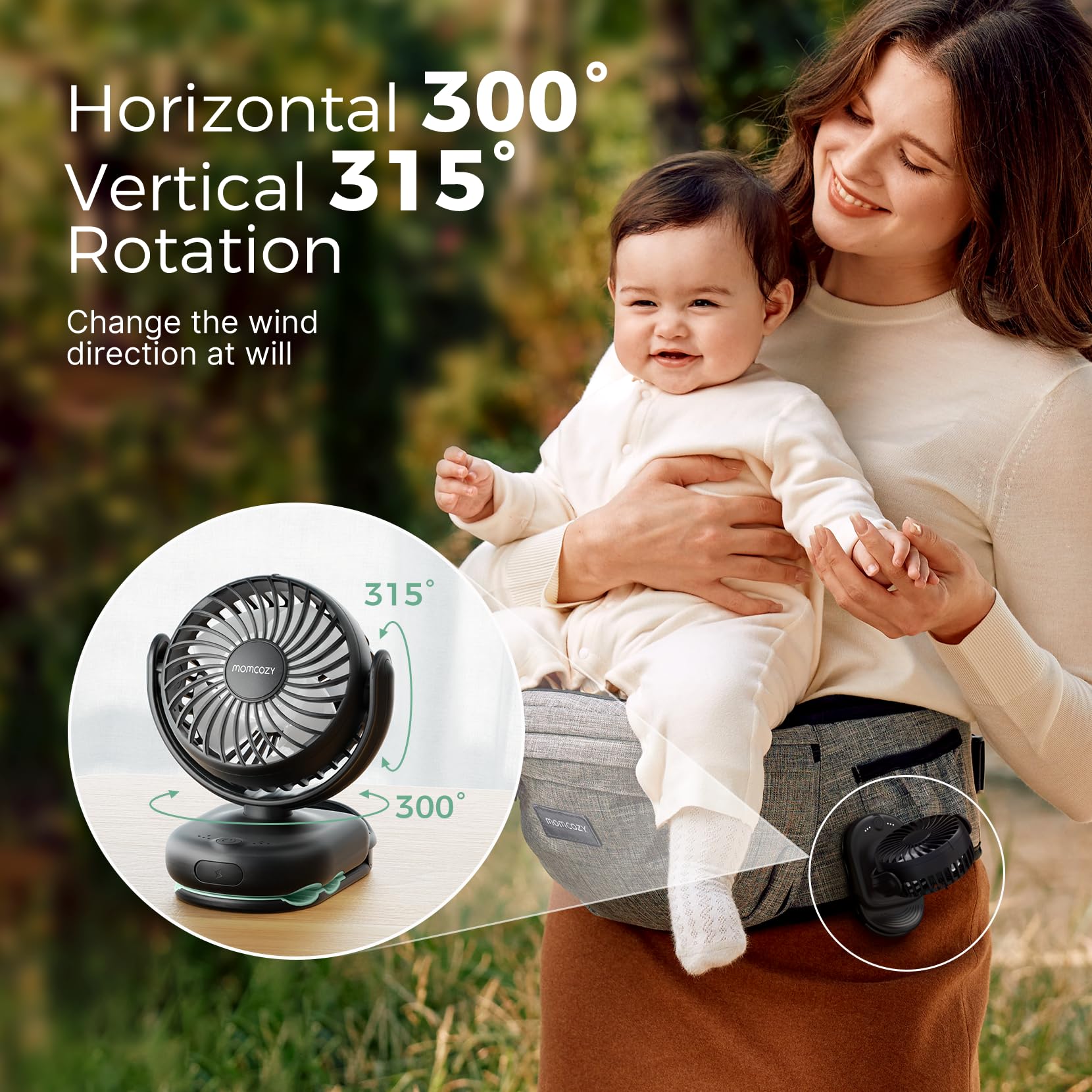 Momcozy detachable blades allow easy cleaning after outdoor use