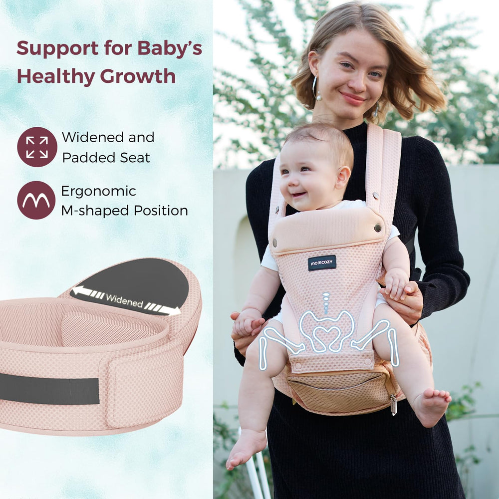 Momcozy detachable upper carry pocket folded into pocket for storage.