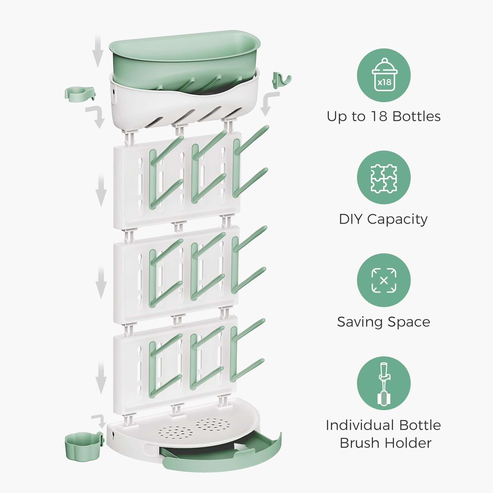 Momcozy bottle drying rack keeps feeding essentials tidy and dry