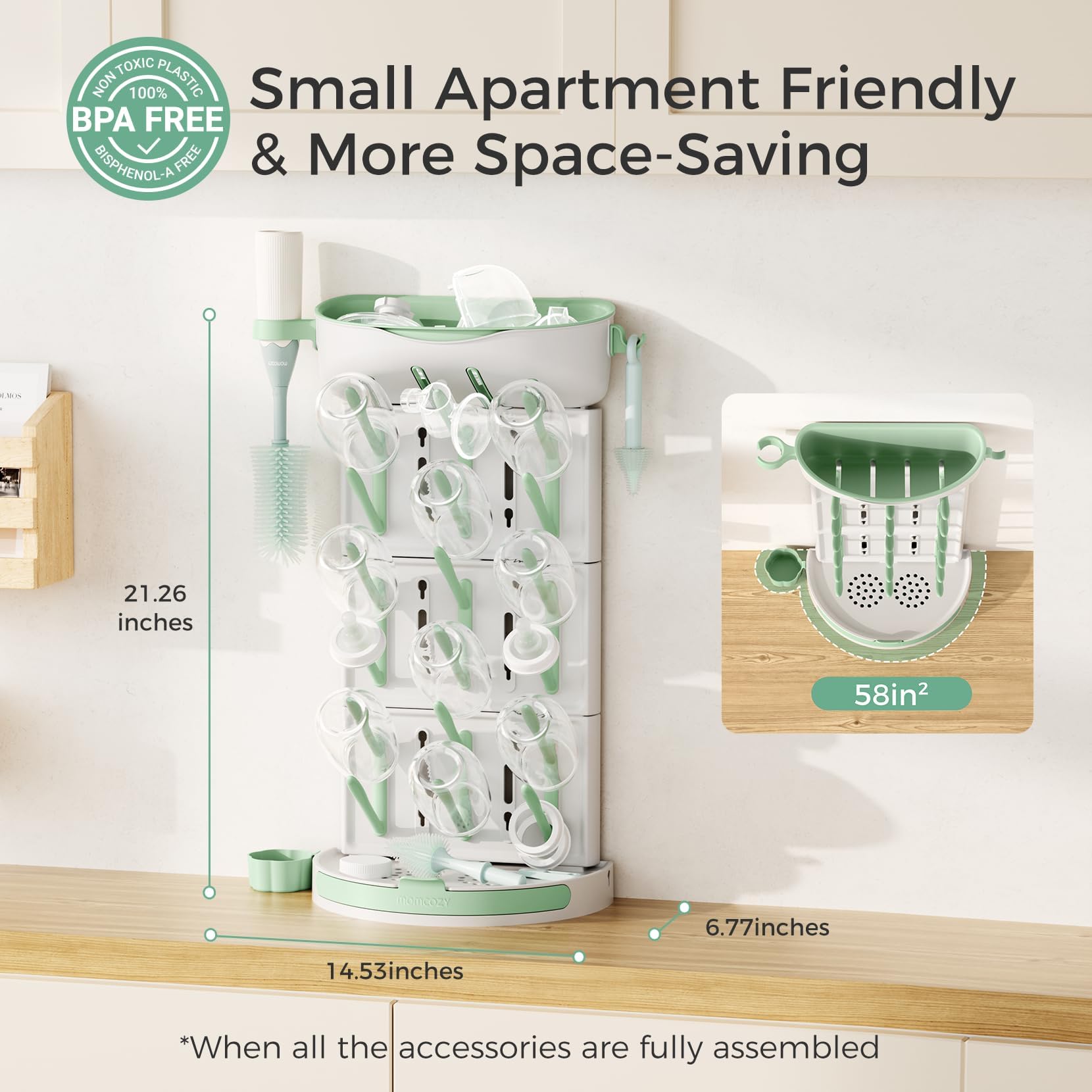 Momcozy drainage slot designed for fast drying and minimal water buildup