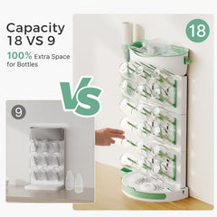 Momcozy rack neatly stores nipples and pump parts for easy drying