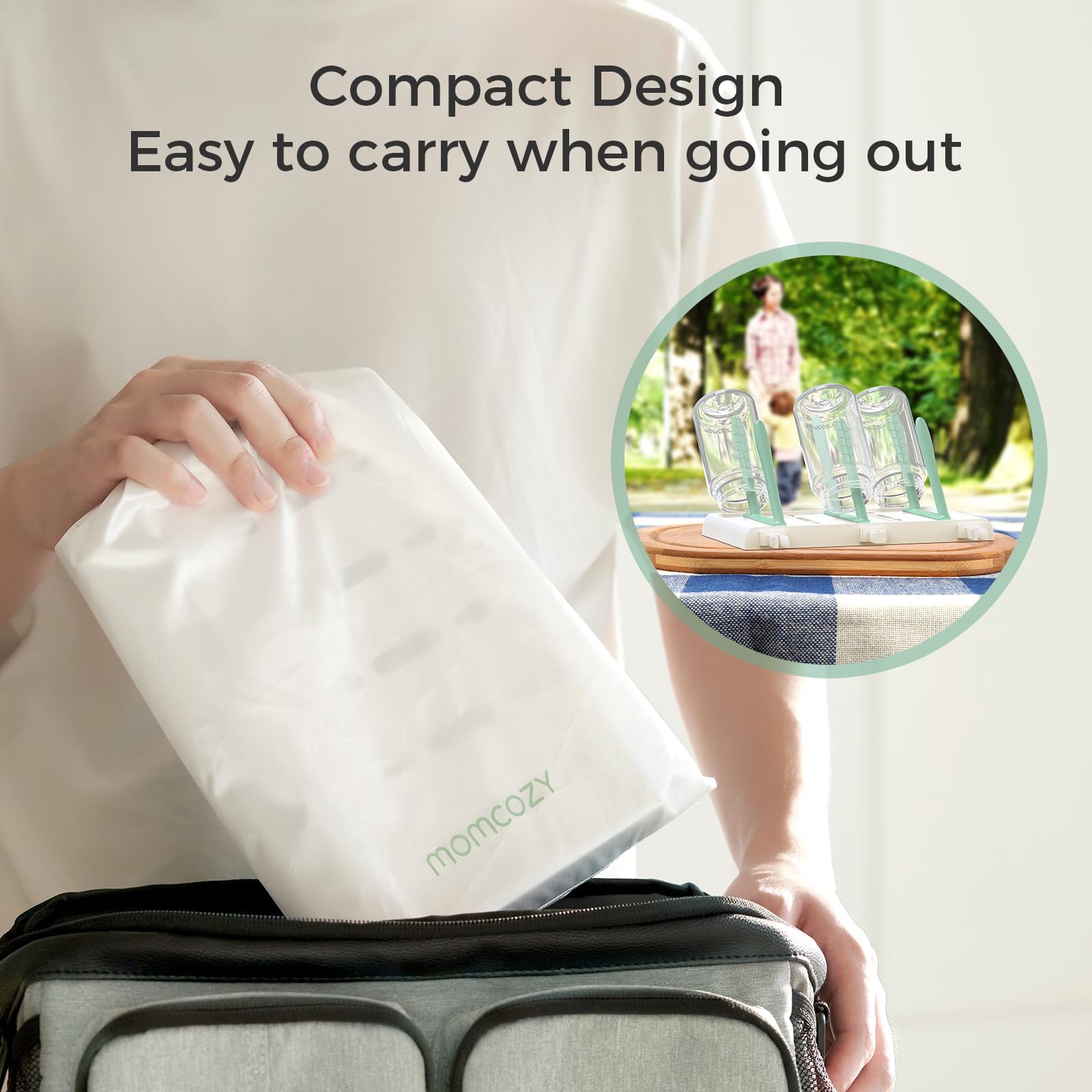 Momcozy ventilated backboard helps air circulate for quicker drying