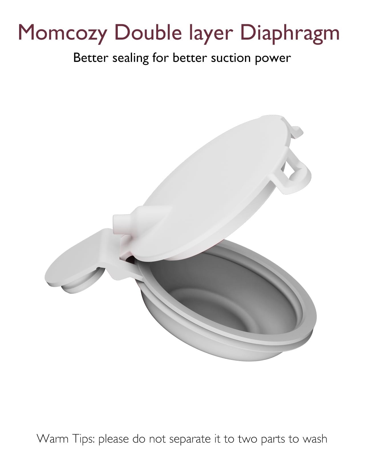 Momcozy double-layered diaphragm demonstrates secure sealing and consistent milk flow.