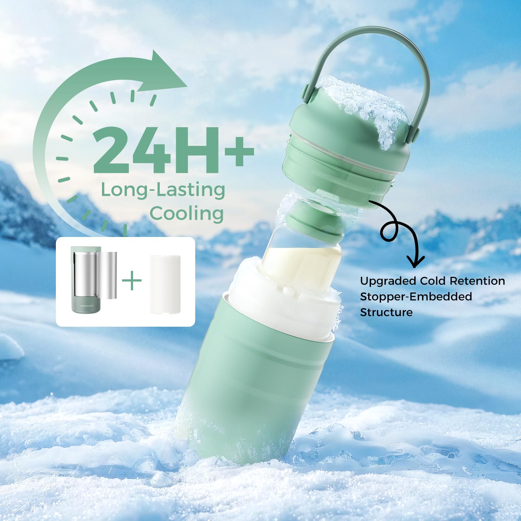 Momcozy dual-layer insulation preserves freshness during outings.