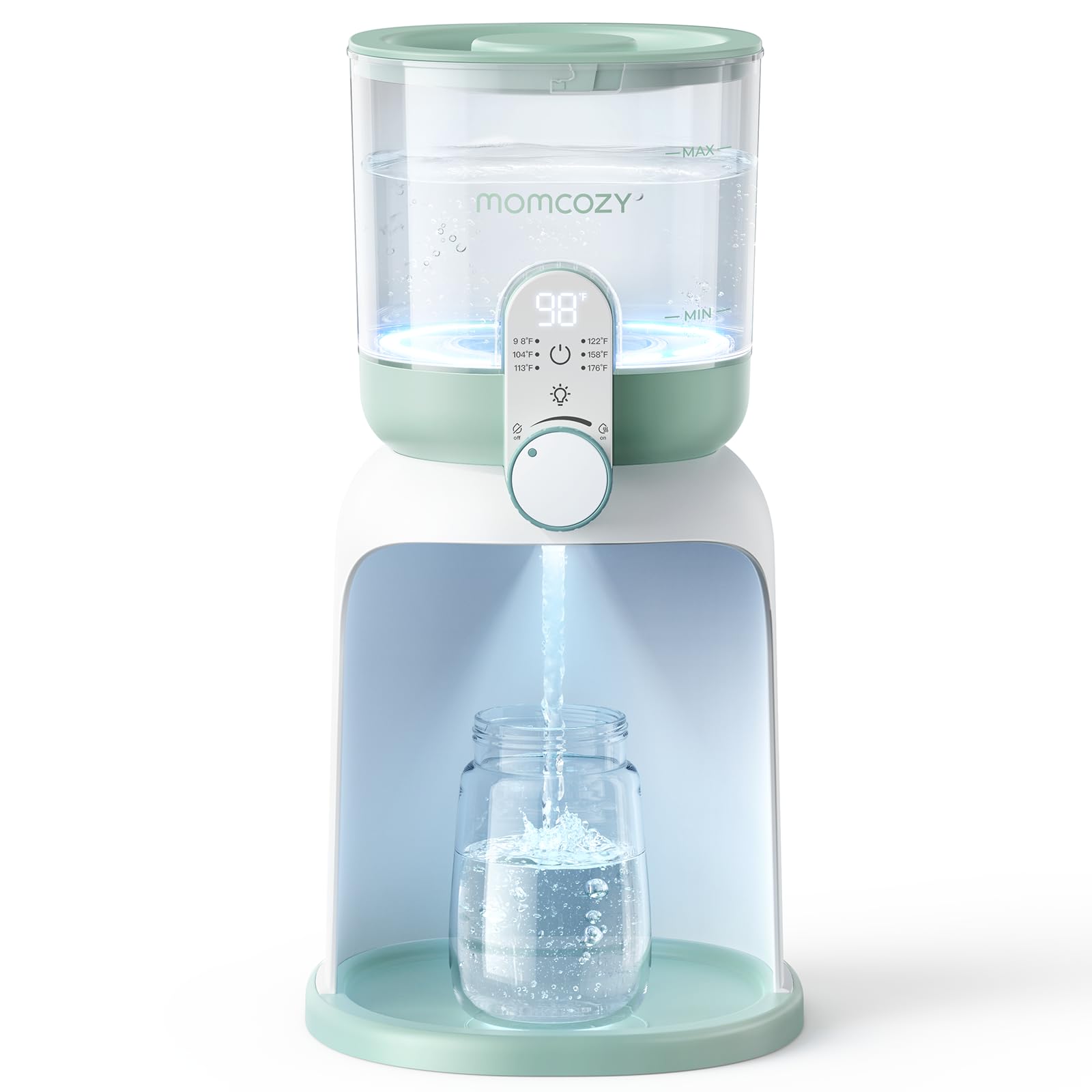 Momcozy Dual Lights Water Warmer with soft night glow for night feeds