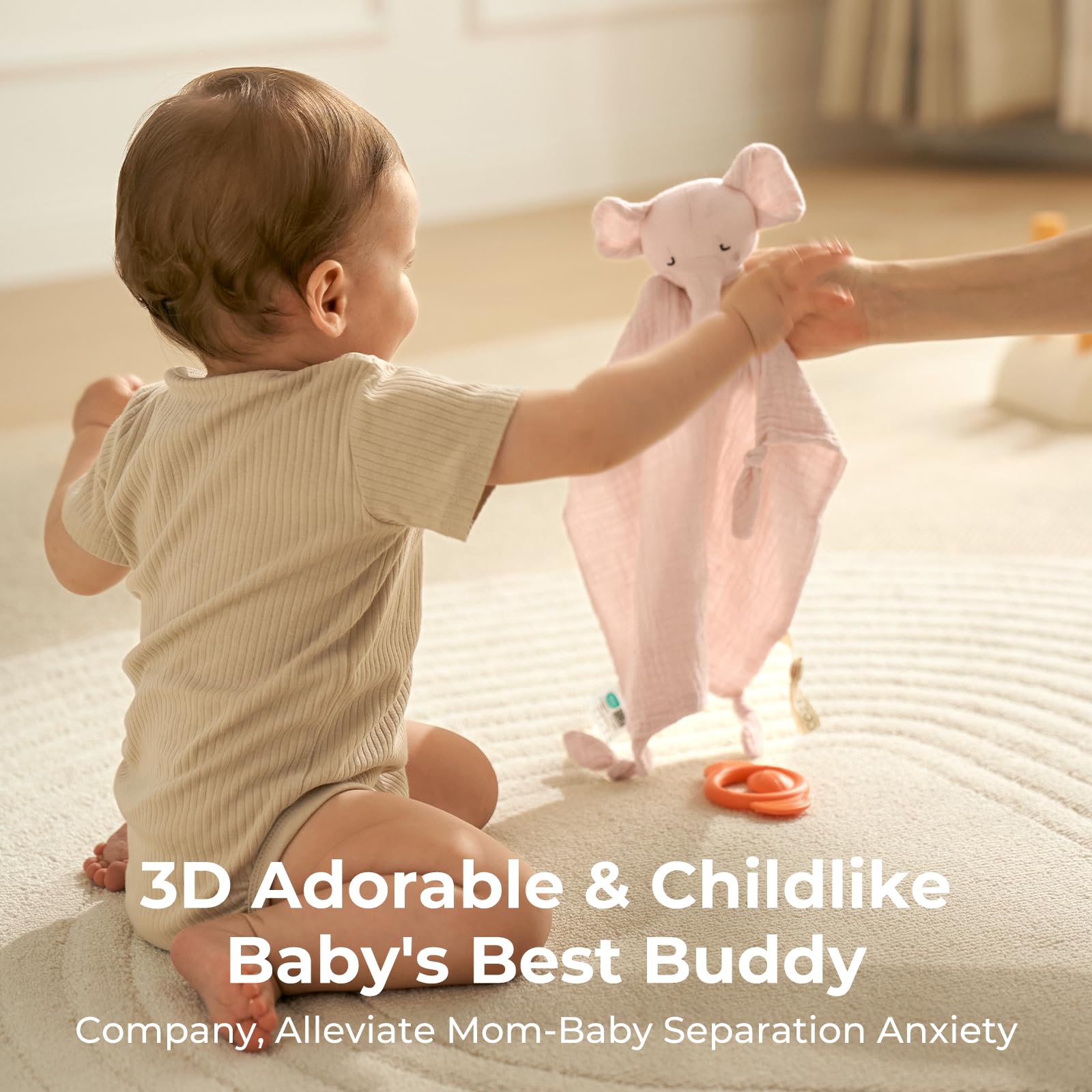 Momcozy Elephant Lovey machine-washable material stays soft after washes