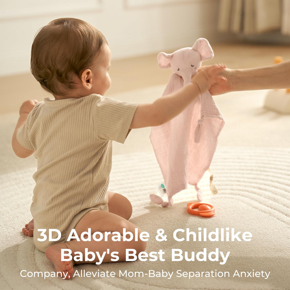 Momcozy Elephant Lovey machine-washable material stays soft after washes