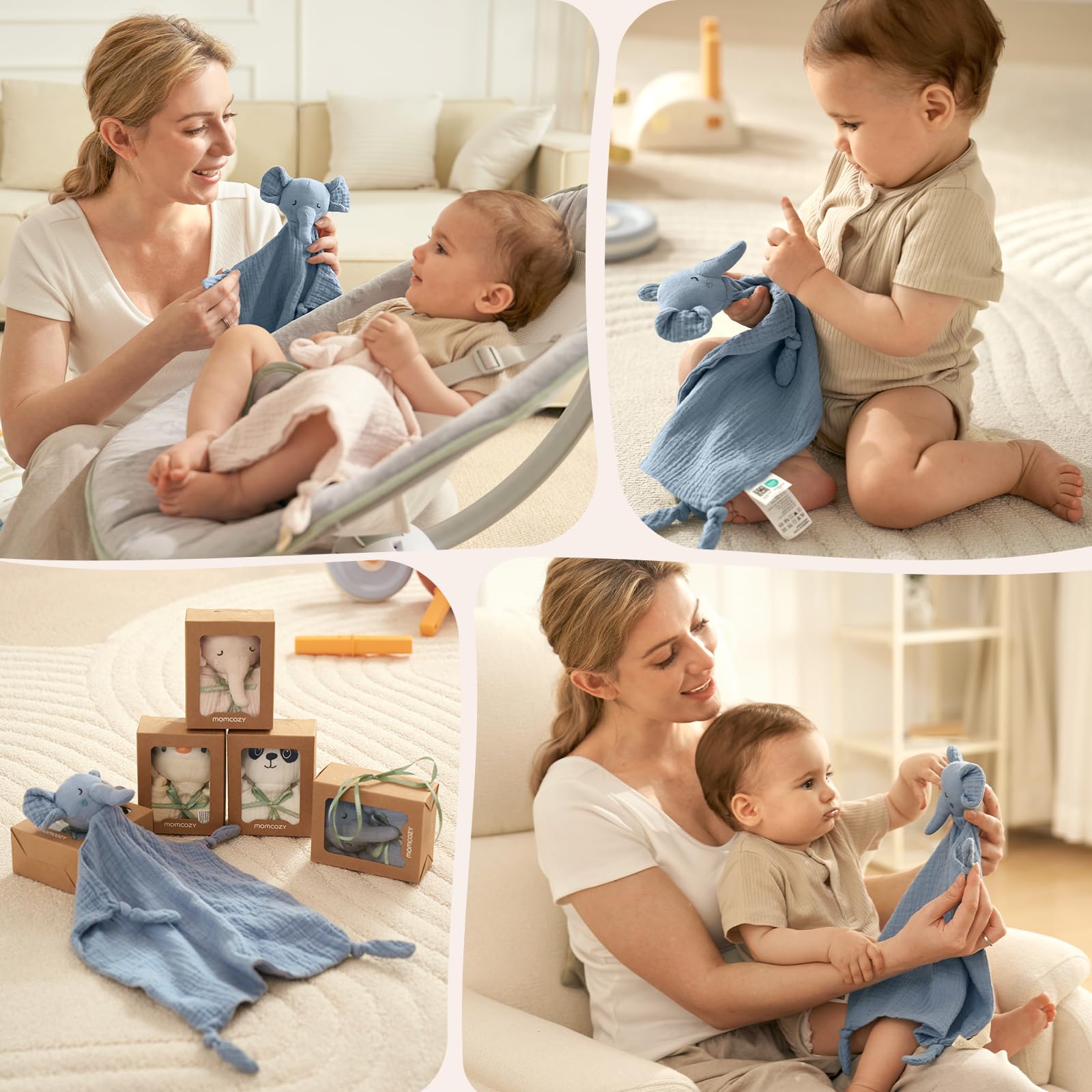 Durable and machine washable Momcozy Elephant Lovey for busy families