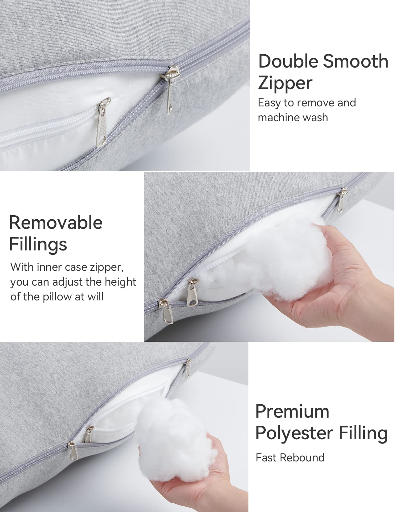 Pregnant user sleeping with Momcozy provides back and hip alignment for restful nights.