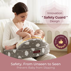Momcozy Ergonomic Memory Foam Pillow supports mom's arm during feeds