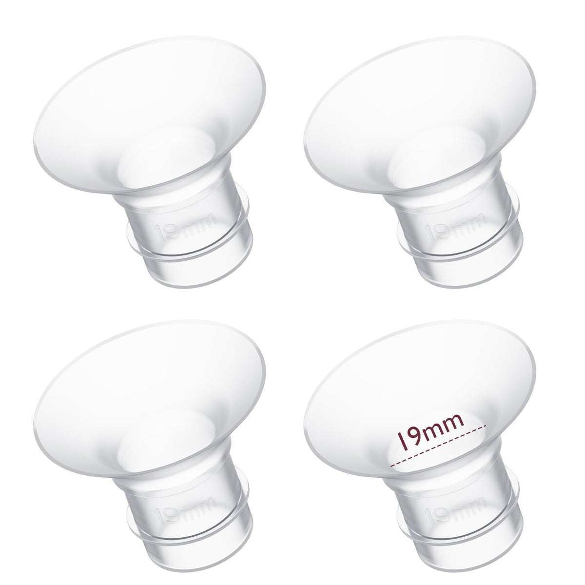 Momcozy 19mm flange insert closeup, silicone design for a comfortable fit with 24mm shields