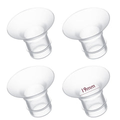 Momcozy 19mm flange insert closeup, silicone design for a comfortable fit with 24mm shields